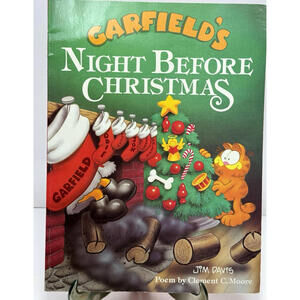 Vtg Garfield's Night Before Christmas 1988 Soft Cover Book Jim Davis